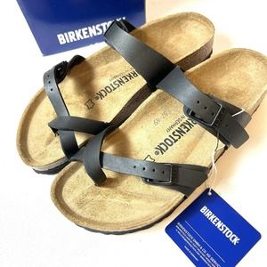 Birkenstock Mayari Size EU 38 US 7 Black Birko-Flor Women's Slide Sandals Narrow